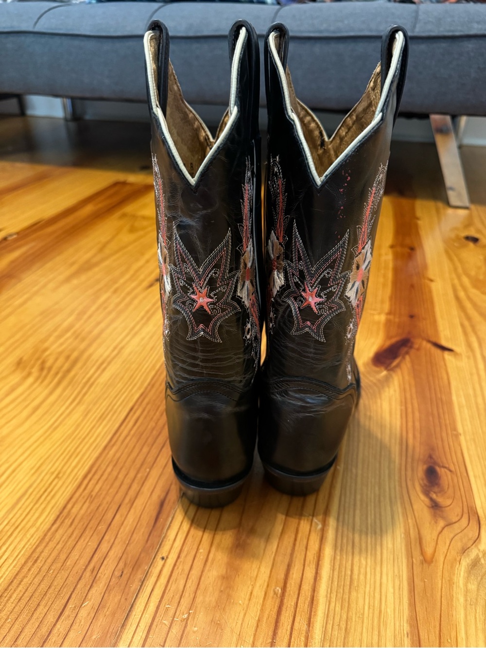 JB Dillon Women's Leather Embroidered Cowboy Boots Size 8B #JBW2322 - Picture 5 of 16